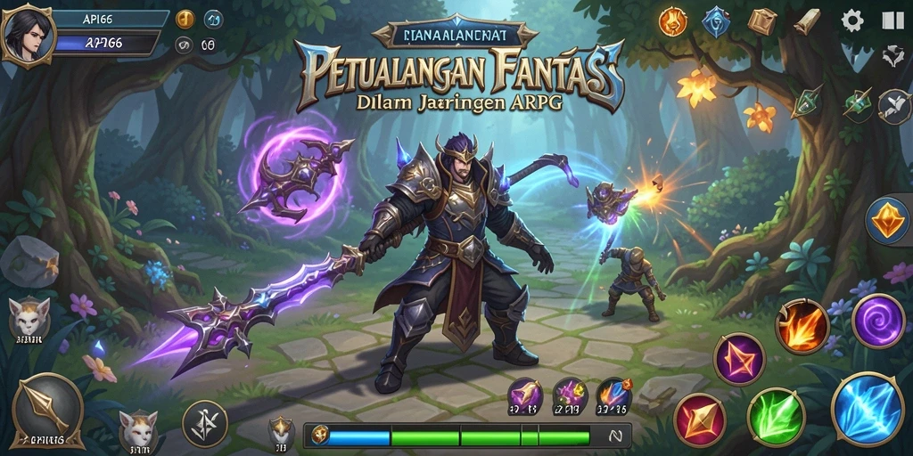 Screenshot gameplay API66 menampilkan pertempuran epik di dunia ARPG yang luas.