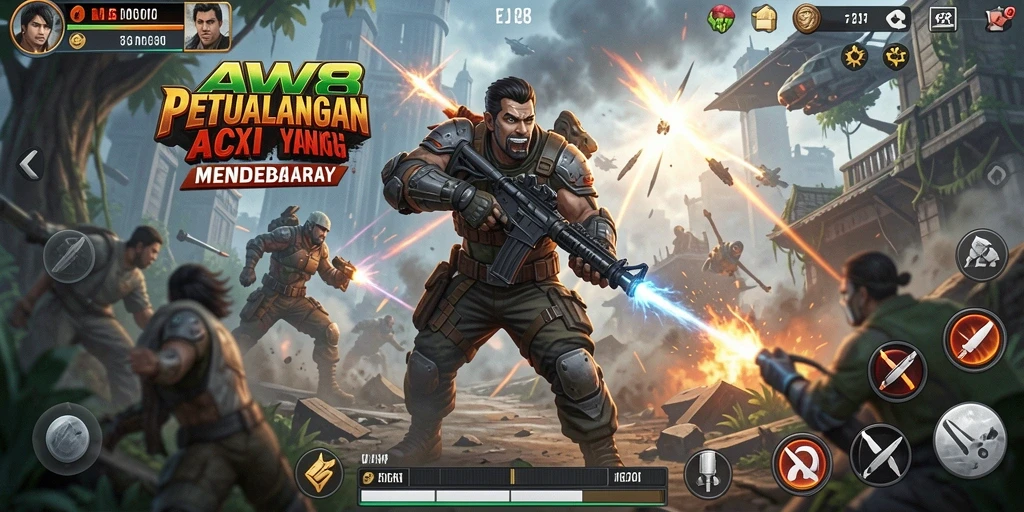 Gameplay menegangkan AW8 saat melawan musuh.