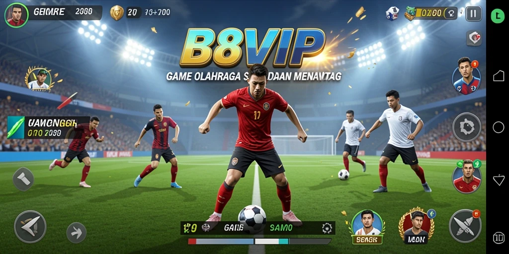 Screenshot gameplay B8VIP menampilkan aksi olahraga yang dinamis dan menarik.