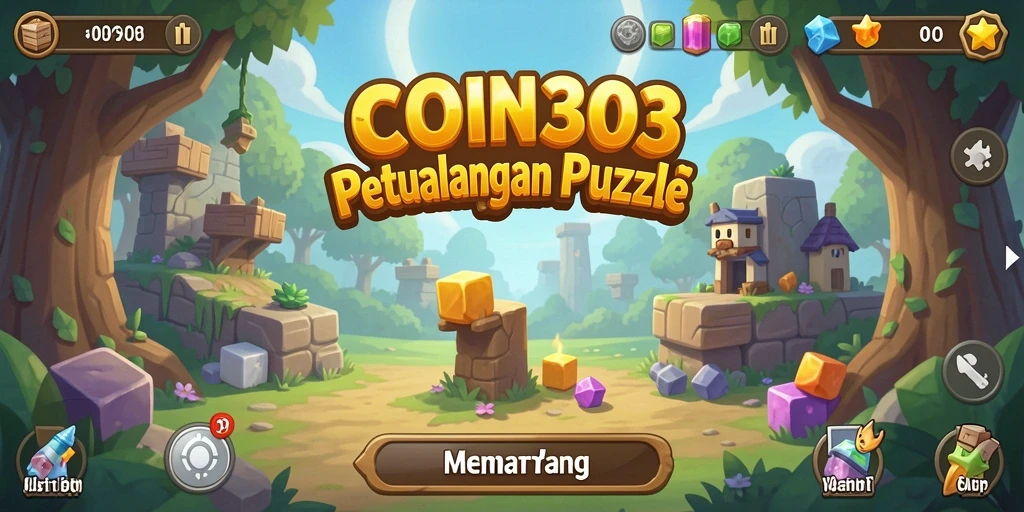 Screenshot utama COIN303 menampilkan gameplay seru dan menantang di level-puzzle.