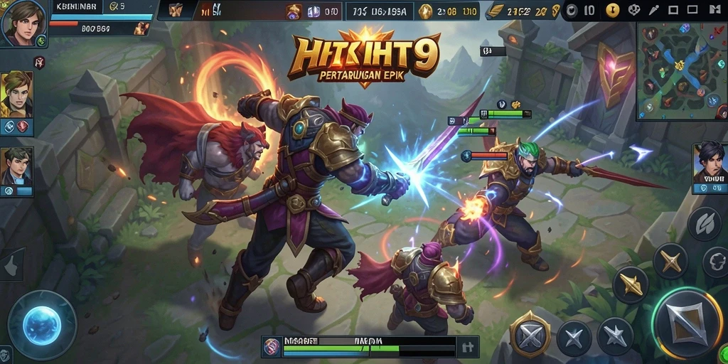 Tampilan gameplay menegangkan di HIT9 dengan pertarungan strategis.