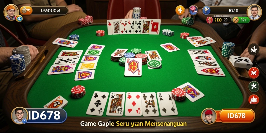 Tampilan gameplay seru dari game Gaple ID678.