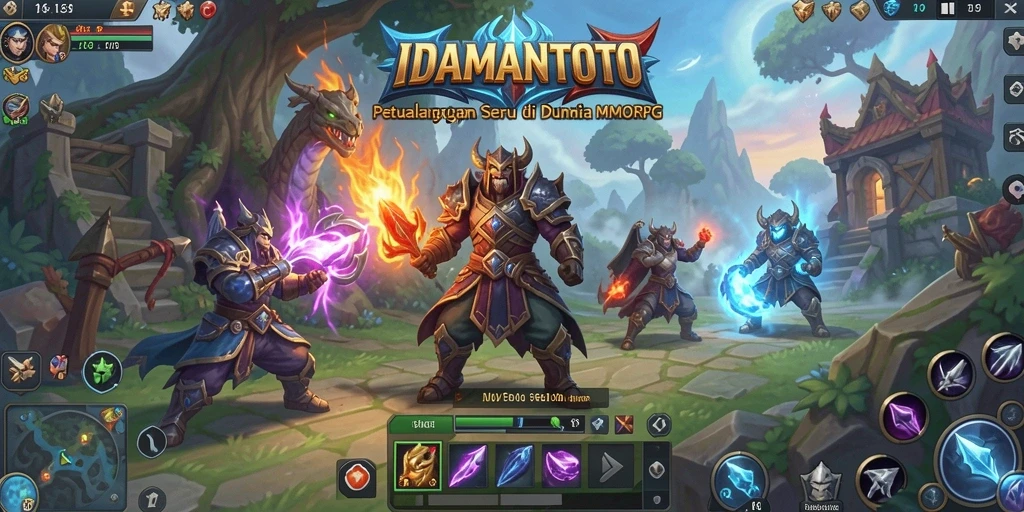 Screenshot gameplay dari IDAMANTOTO menampilkan aksi seru dalam mode MMORPG.