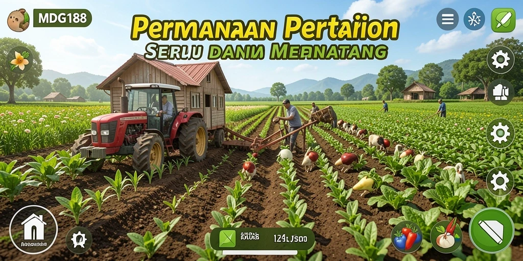 Tampilan gameplay MDG188 yang menakjubkan dengan berbagai tanaman.