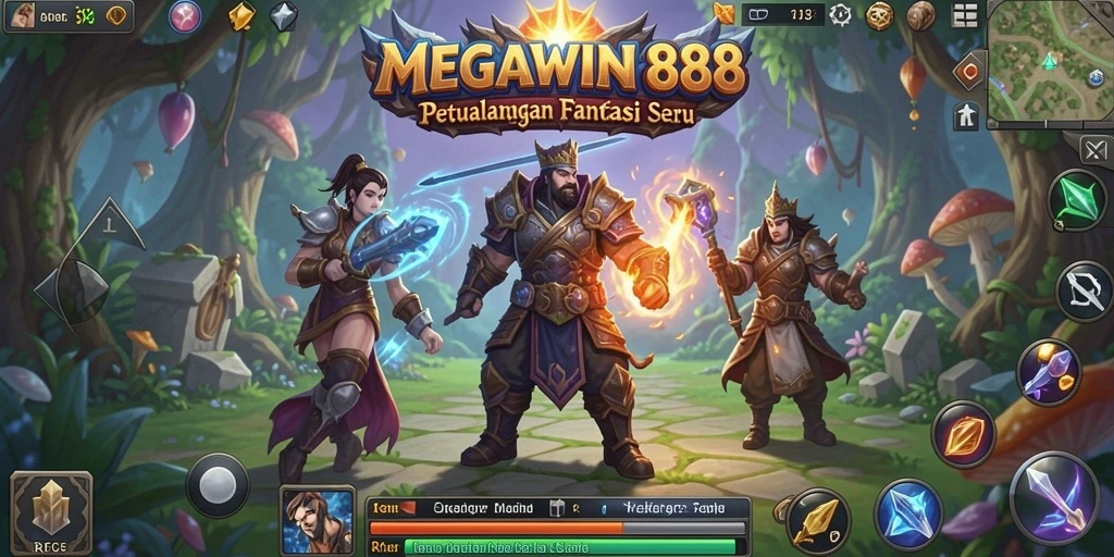 Tampilan screenshot gameplay seru MEGAWIN888 dengan aksi RPG mendebarkan.