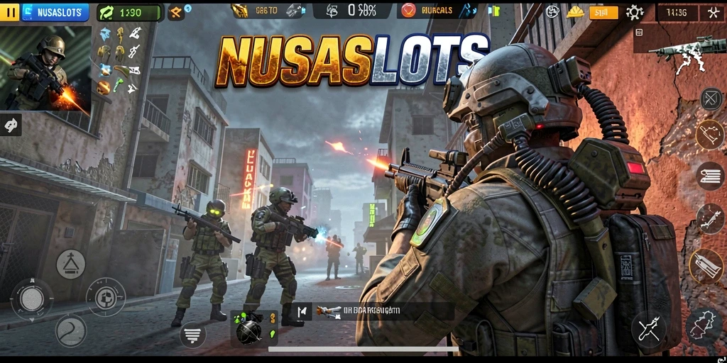 Tampilan menarik dari gameplay FPS NUSASLOTS dalam aksi.