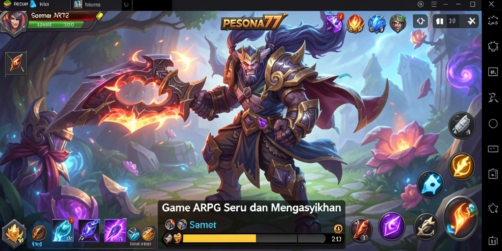 Screenshot PESONA77 menampilkan aksi pertarungan seru dalam game ARPG.