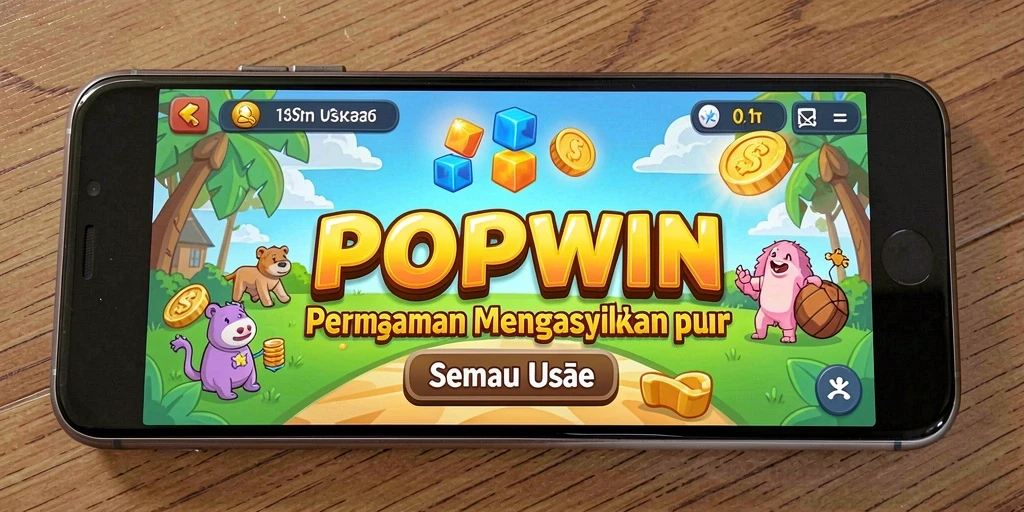 Screenshot gameplay POPWIN menunjukkan tantangan puzzle yang menyenangkan.