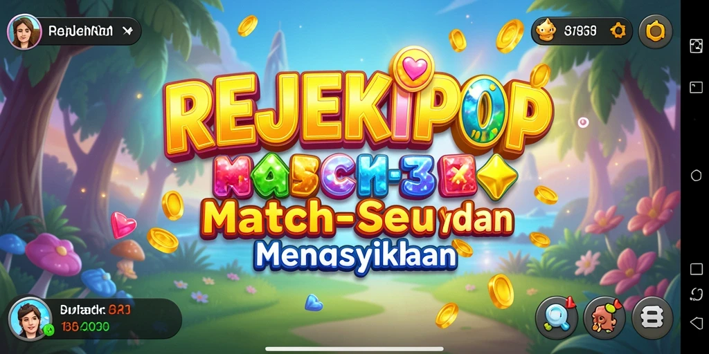 Screenshot gameplay REJEKIPOP yang menampilkan serunya mencocokkan item.