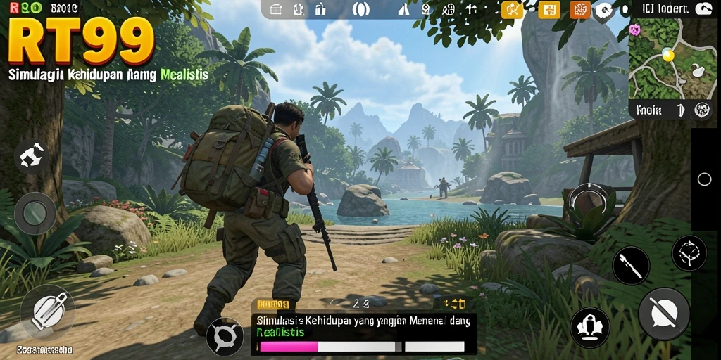 Tampilan gameplay RT99 dengan elemen simulasi yang menarik.