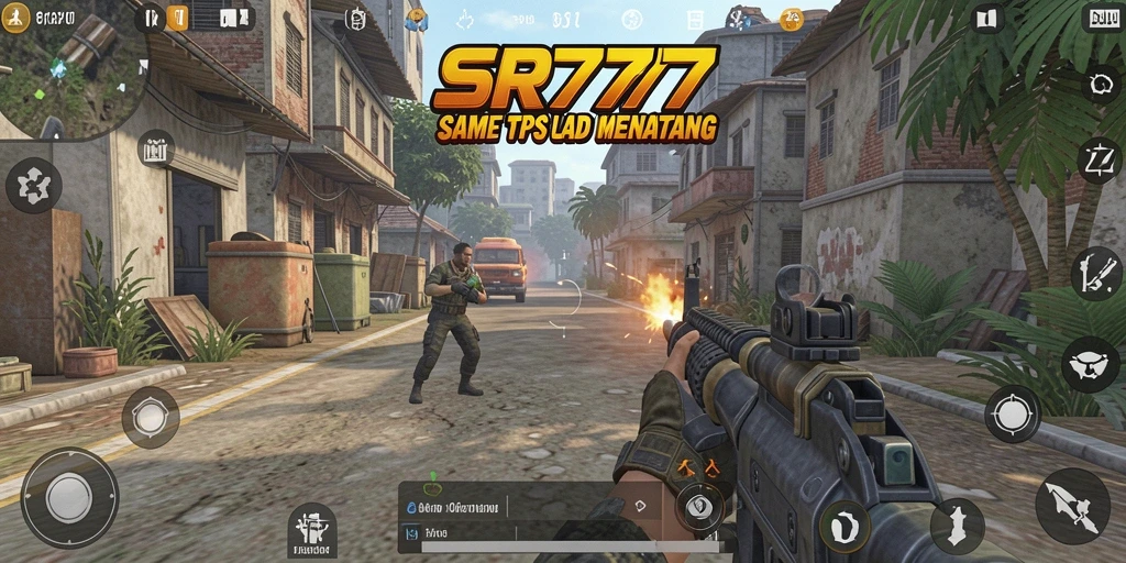 Screenshot gameplay SR777 menunjukkan aksi menembak yang mendebarkan.