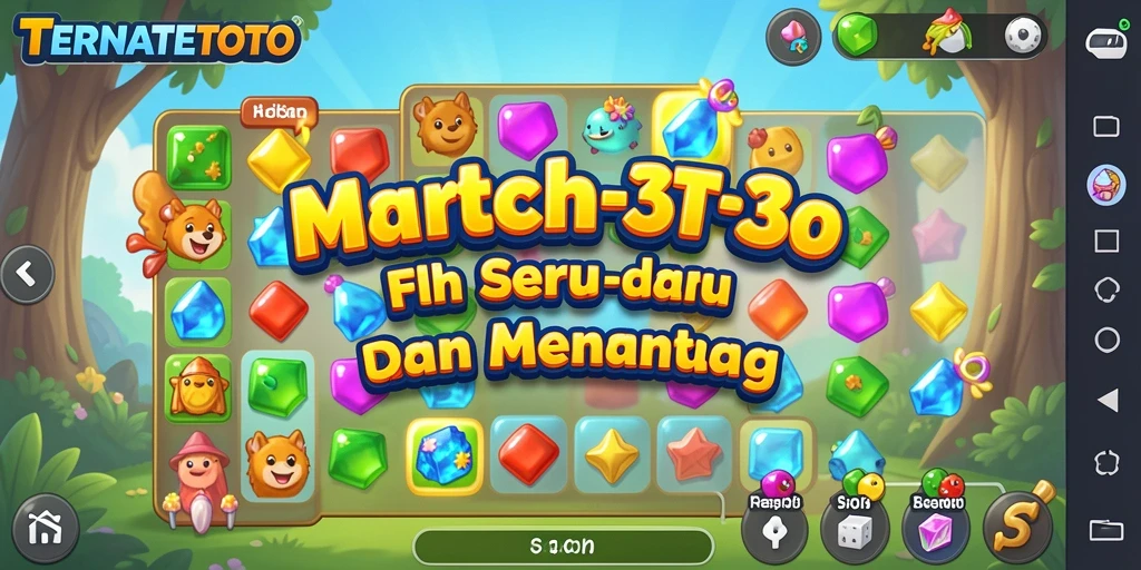 Screenshot TERNATETOTO menampilkan aksi gameplay Match-3 yang dinamis.