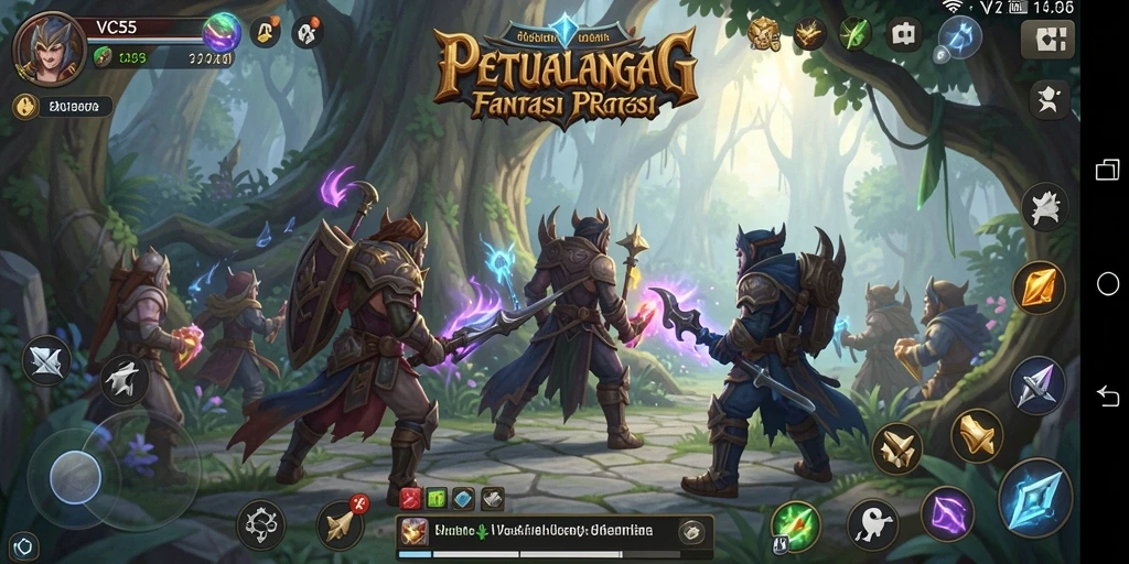 Tampilan gameplay VC55 yang epik dan menantang dalam dunia RPG.